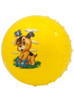 Мяч рез. с шипами  00180  G20658  желтый  собака