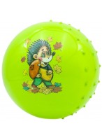Мяч рез. с шипами  00180  G20658  зеленый  ежик