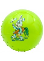 Мяч рез. с шипами  00180  G20658  зеленый  заяц