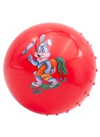 Мяч рез. с шипами  00180  G20658  красный  заяц