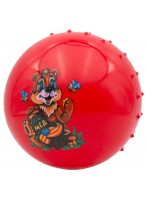 Мяч рез. с шипами  00180  G20658  красный  медведь