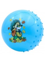 Мяч рез. с шипами  00180  G20658  голубой  ежик