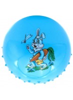 Мяч рез. с шипами  00180  G20658  голубой  заяц