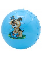 Мяч рез. с шипами  00180  G20658  голубой  собака