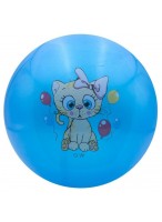 Мяч резиновый  0022  G20637  синий  кошка с шариками