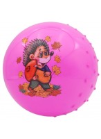Мяч рез. с шипами  00140  G20657  розовый  ежик
