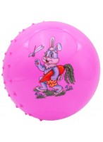Мяч рез. с шипами  00140  G20657  розовый  заяц