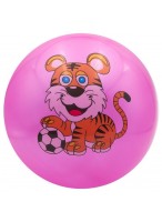Мяч резиновый  0022  G20642  розовый  тигр