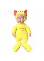Кукла  МН  ВП  "Спящий малыш"  JX257  озв  в костюме кошки  ярко-желтая