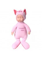Кукла  МН  ВП  "Спящий малыш"  JX257  озв  в костюме кошки  розовая
