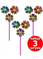 Н-р ветрячков  Ромашка/3шт  d=21cм  голография  550-6583  3шт