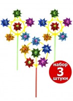 Н-р ветрячков  Звезда/6шт  d=25см  фольга  3шт
