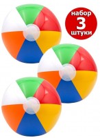 Н-р мячей надувных  0023/3шт  с цветными секторами